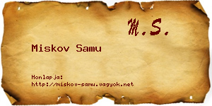 Miskov Samu névjegykártya